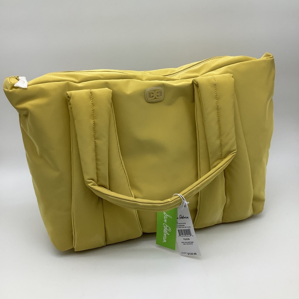 Sam Edelman Light Yellow Puffer Tote Bag Quilted Padded Shoulder Bag NWT